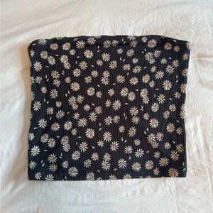 american eagle floral tube top, size: medium, color: black, worn once